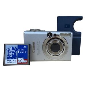 Canon PowerShot S410 4.0MP Digital Camera Bundle Silver w/ Charger + Battery EUC